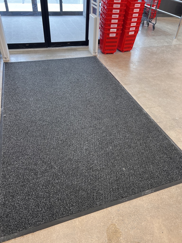 Commercial entrance carpet after washing, close view