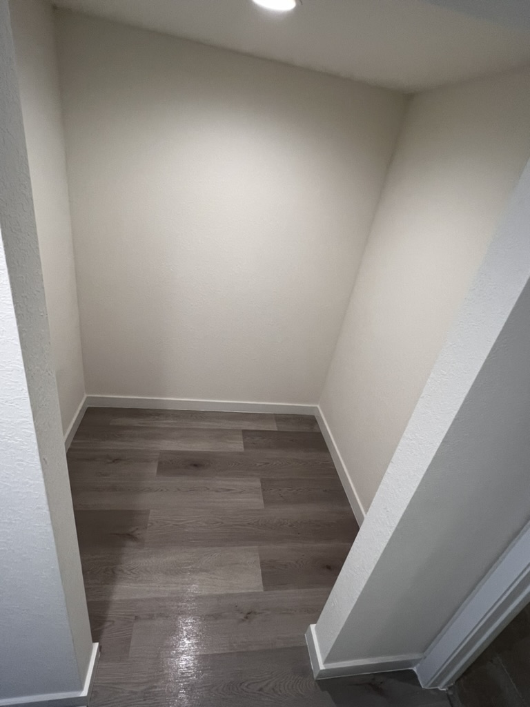 Clean apartment closet and flooring after construction cleaning